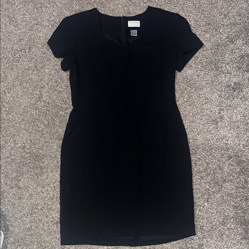 Preview Black Mini Dress with Short Sleeves